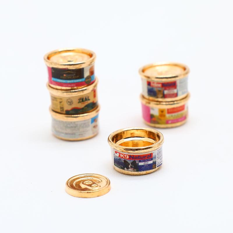 1/5Pcs 1/12 Dollhouse Simulation Pet Food Can Mini Cat Dog Food Toy Pretend Play Doll House Home Decor Accessories