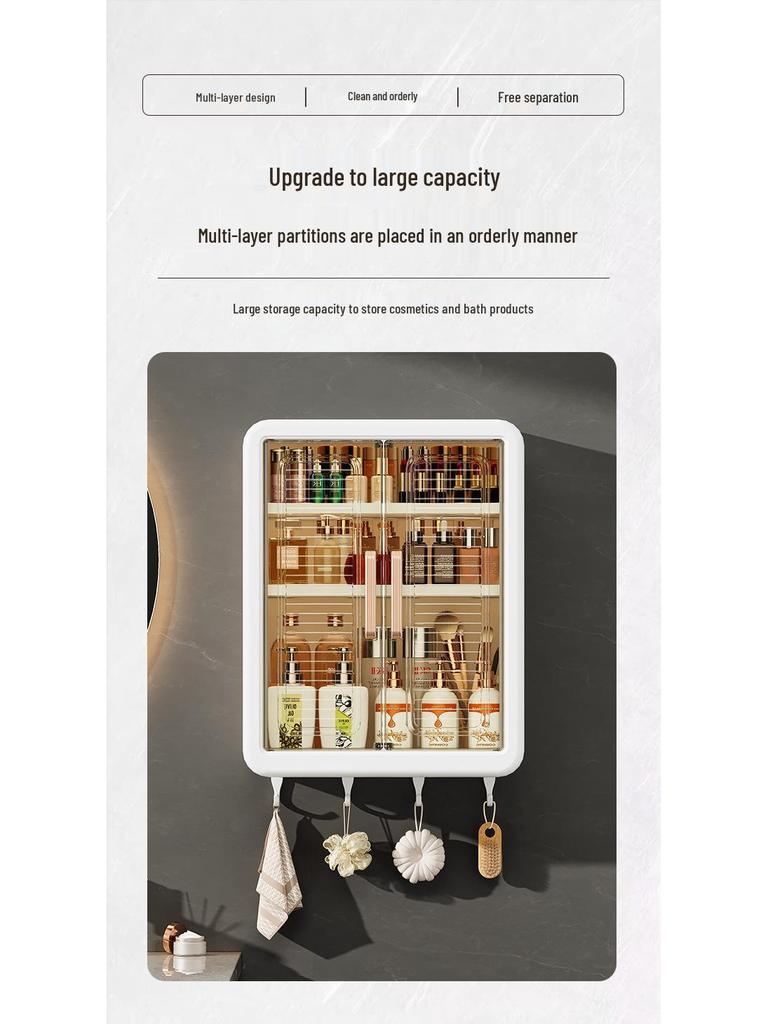 Magnetic Wall-Mounted Dustproof Storage Cabinet for Bathroom