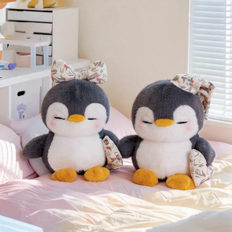 Cute Penguin Plush Toy For Babies Comforting Sleep Doll Fluffy Stuffed Animal Wearing Pajamas Pillow Ideal Birthday Gift