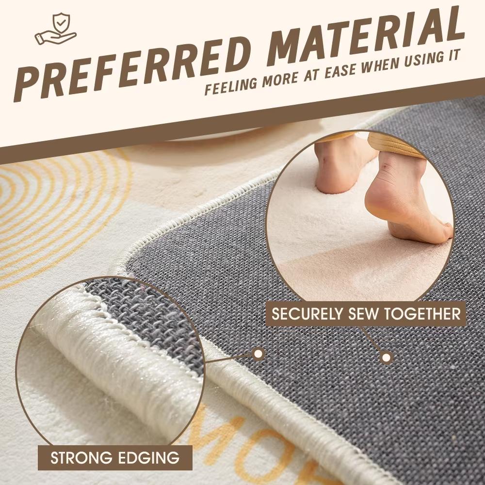 Luxury Faux Cashmere Round Carpet Christmas Atmosphere Floor Rug for Bedroom & Living Room Decor Thick Warm Indoor Floor Carpet