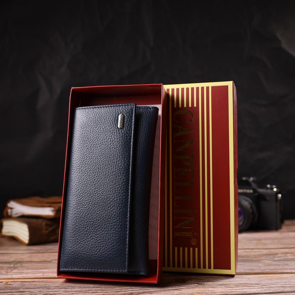 Reliable Unisex Wallet Made of Genuine Leather Floating CANPELLINI 21849 Blue