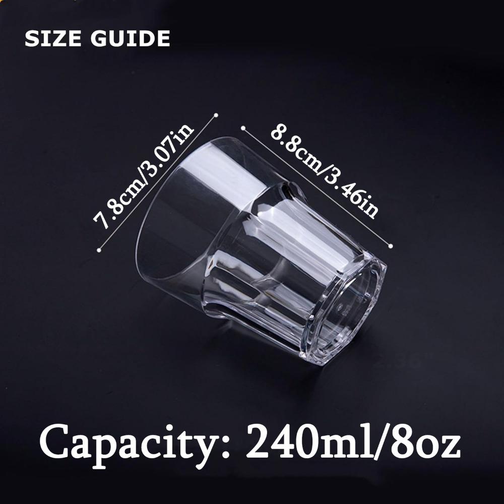 6pcs Plastic Drinking Glasses Unbreakable Juice Cups Stackable Clear Beverages Iced Hot Tea Glassware for Cocktail Soda Beer Tumbler Cup