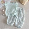 Girls Summer Sweet Cute Short Sleeve T Shirt Two Piece Set Baby Fashionable Casual Outfit For Kids