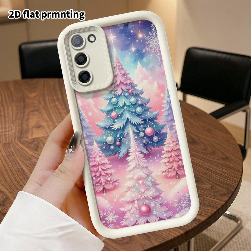 Phone Case: 2D Flat Samsung Galaxy A34 A35 M05 M06 S20 S22 S21 FE Plus 5G Gradient Protective Case, Dreamy Christmas Tree, Christmas and Halloween Gif