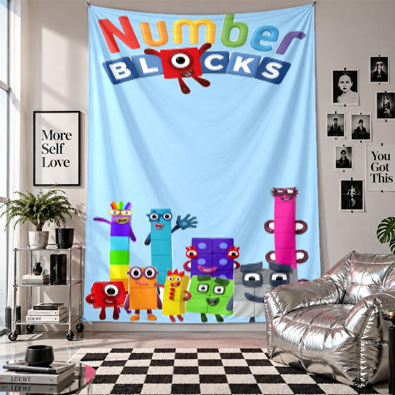 Wall TapestryNumberblocks Art Hanging Cloth Decorative Background Cover for Room Decoration