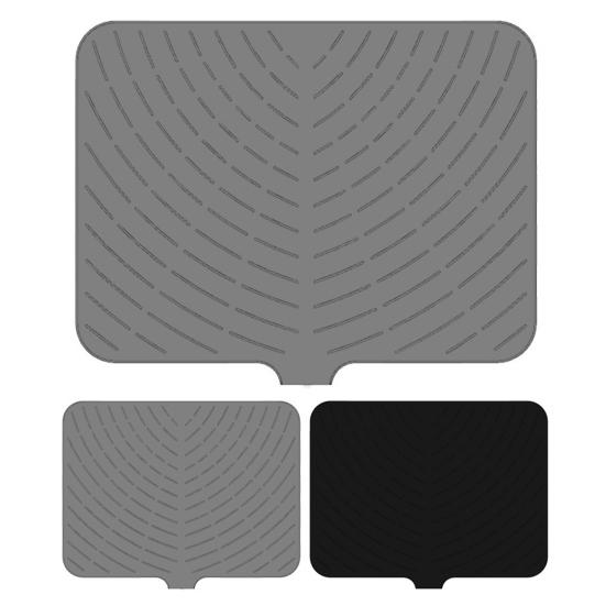 Silicone Kitchen Drain Mat Anti-Slip Insulated Countertop Protective Pad High-Temperature Resistant Slope Draining Mat for Fun Function