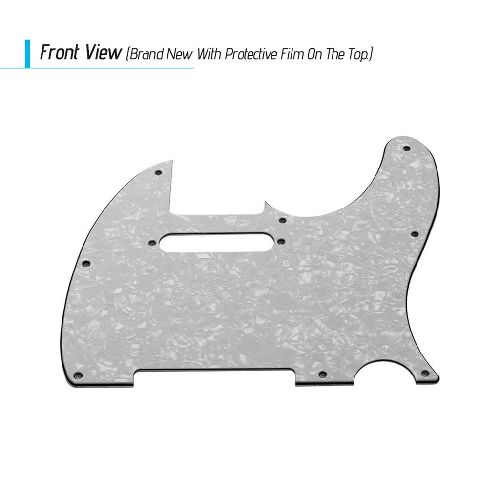 3Ply Guitar Pickguard with Single Coil Pickup Hole for Electric Guitar White Pearl