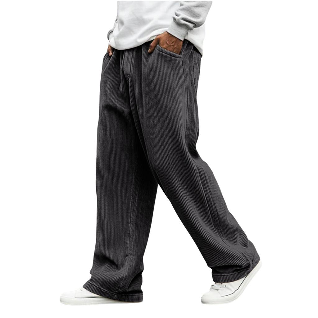 Herren Relaxed Fit Cord Stretch Taille Gerade Beine Hose