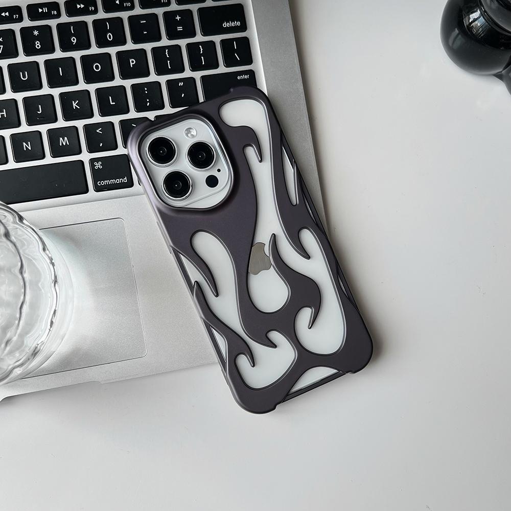 

Qianliyao 3D Hollow Flame Dissipate Heat Phone Case For iPhone 17 16 15 14 13 12 11 Pro Max Glitter Soft Shockproof Cover iPhone 11