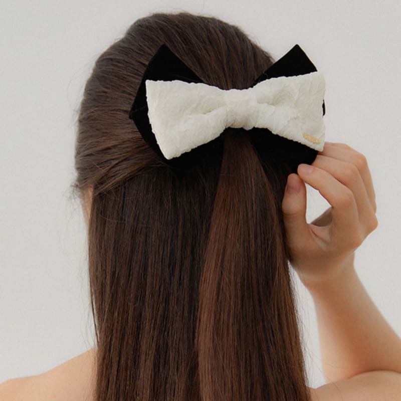 OVLA Romantic ivory ribbon hair pin_2type HP046