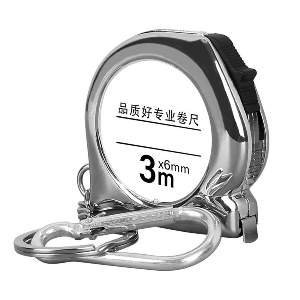 3 Meters Tape Measure Keychain Silver Retractable Measuring Tape Mini Tape Measure  Tool Carrying серебряный