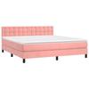 3141556 vidaXL Divan Bed with Mattress Pink 160x200 Cm Velvet