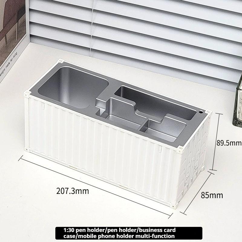 1:30 Scale Shipping Container Business Card Organizer Desk Stationery Storage Box Office Decor Pen Holder Creative Gift Ornament