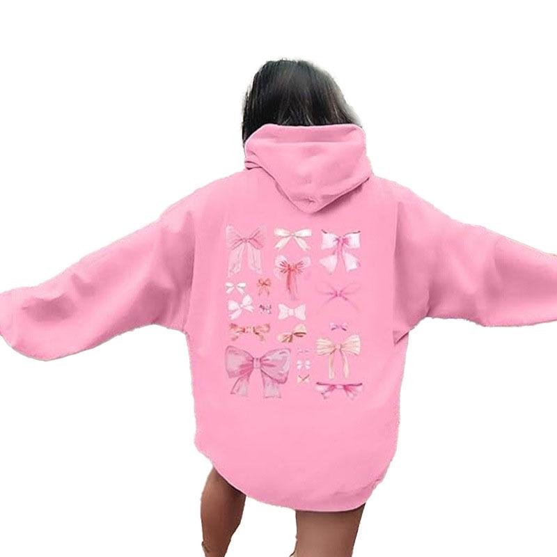 2025 Women's Drawstring Ribbed Long Sleeve Fleece-Lined Hooded Sweatshirt - European Size, In Stock