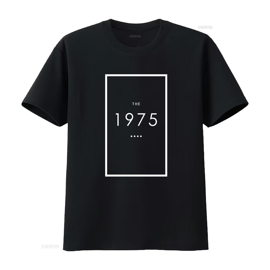 Black The 1975 Original Logo Official T Shirt Mens Retro Vintage Style Vintage Washed Stylish Versatile Comfortable Fashion