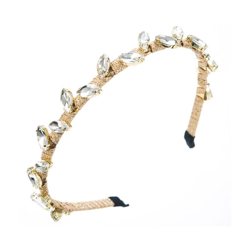 

Повязка на голову для волос, инкрустированная стеклянной дрелью в стиле барокко, аксессуар для волос, орнамент, мода