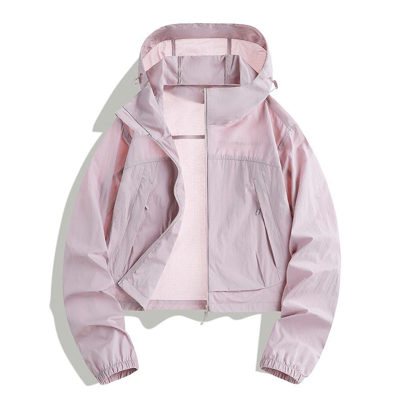 Women's Ultra-Light Ice Silk Sun Protection Hooded Windbreaker - Breathable, Windproof, and Skin-Friendly