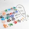 120X Mixed Mushroom Charm Bead Spacer Loose Beads with Clear Elastic Thread Pendant Hook for Jewelry Making DIY Supplies