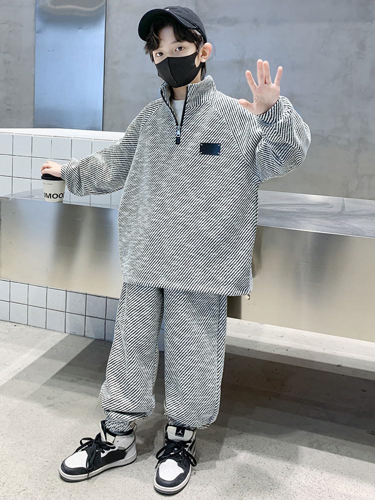 Configurare îmbrăcăminte Junior cu mânecă lungă Configurare îmbrăcăminte coreeană Băieți Primăvară Toamnă Hanorac cu mânecă lungă Pantaloni sport Set de sus și de jos Casual Lejer Copii