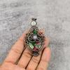Multi Copper Turquoise & Rainbow Moonstone Pendant Gemstone Jewelry, 999 Copper Wire Wrapped Handmade Pendant, Latest Design Jewelry