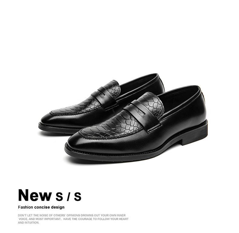 Men's Fashion Slip-on Business Casual Leather Shoes: Trendy and Formal for Weddings and More