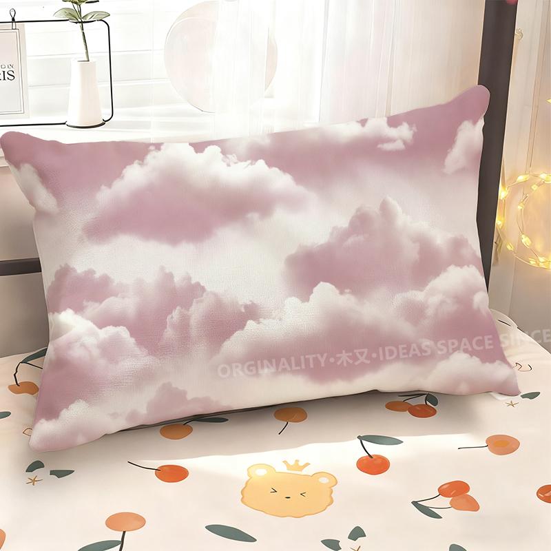 Pink Clouds Pattern Pillowcase Suitable For Sofa Bedroom Car Pillow Cover Cushion Rectangular Back Cushion