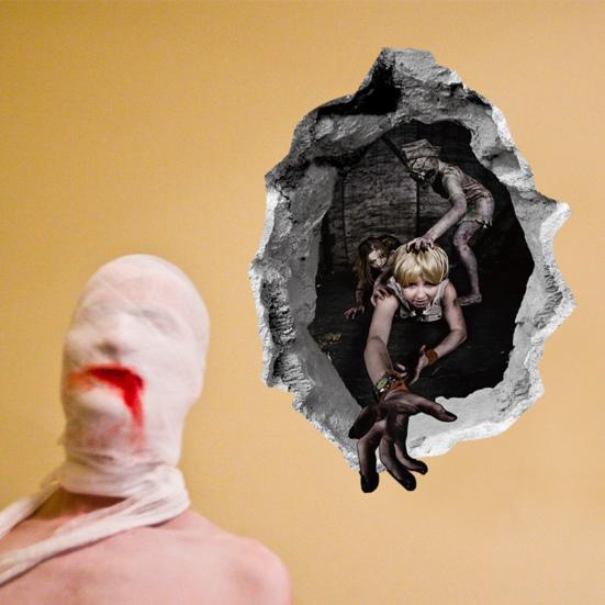 

Большой долговечный ПВХ Хэллоуин Вечеринка Наклейки Террор Украшение для отеля