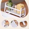 Carbon Steel Organizer for Kitchen Sink with Dish Soap Dispenser Functionality