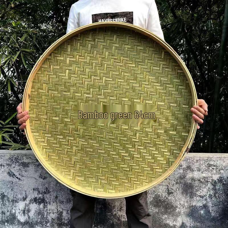 Große handgefertigte Bambus-Worfschale: Rattan gewebt, dekorativ und ideal zum Trocknen von Waren.