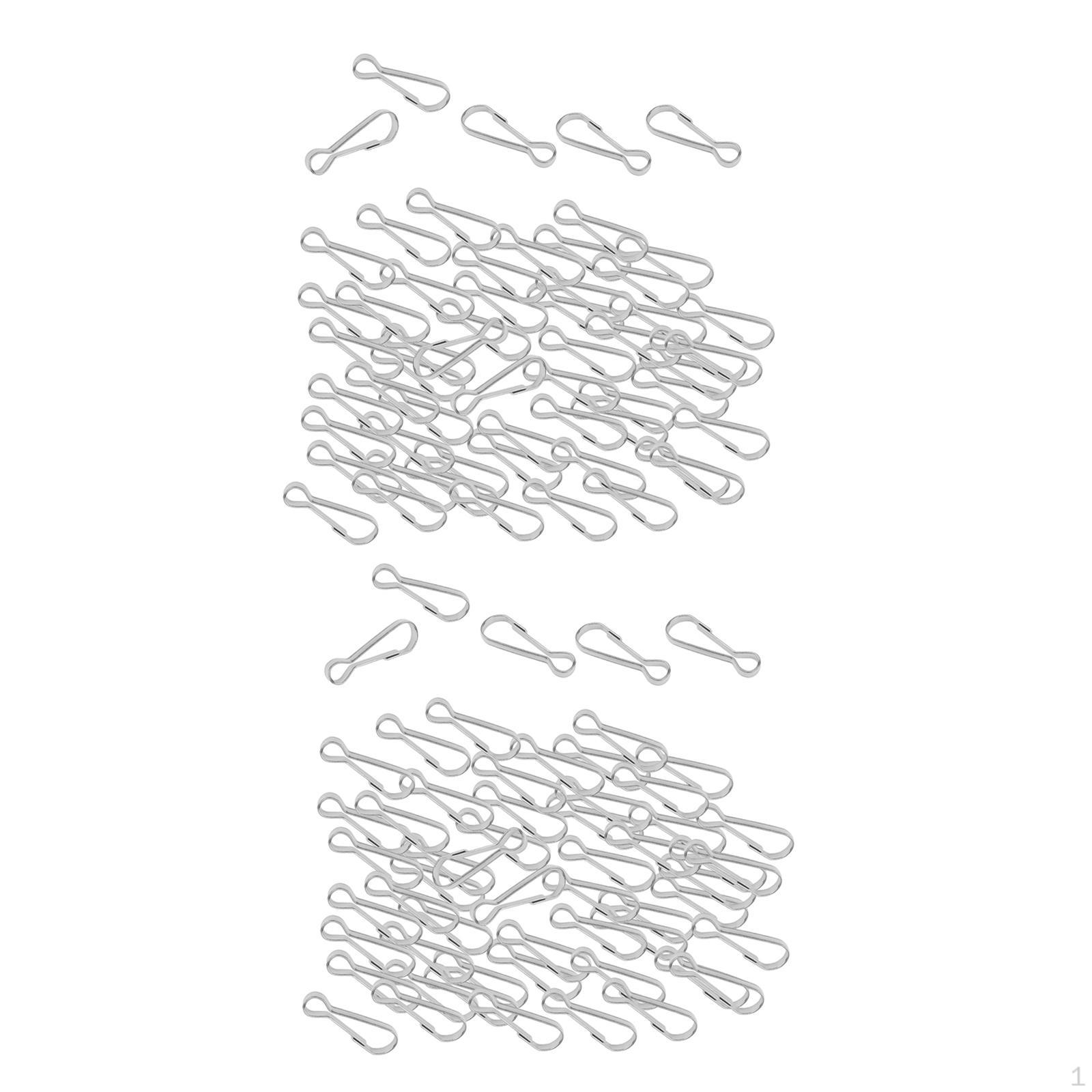 

200Pcs/Set 304 Stainless Steel Clasp Mini Hanging Buckles Spring Snap Hook Clips 16mm 20mm