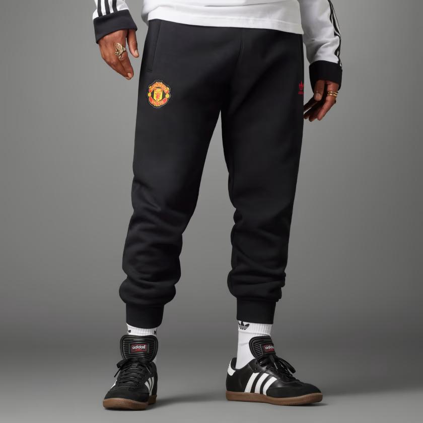 Adidas Manchester United Essentials Pletené Jogger Kalhoty FW23 Pánské Spodní díly Černá IK8709