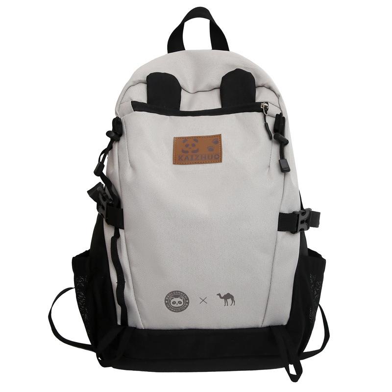 

Жіночий рюкзак контрастного кольору Чоловічий шкільний рюкзак унісекс для молодшого школяра великої місткості сірий