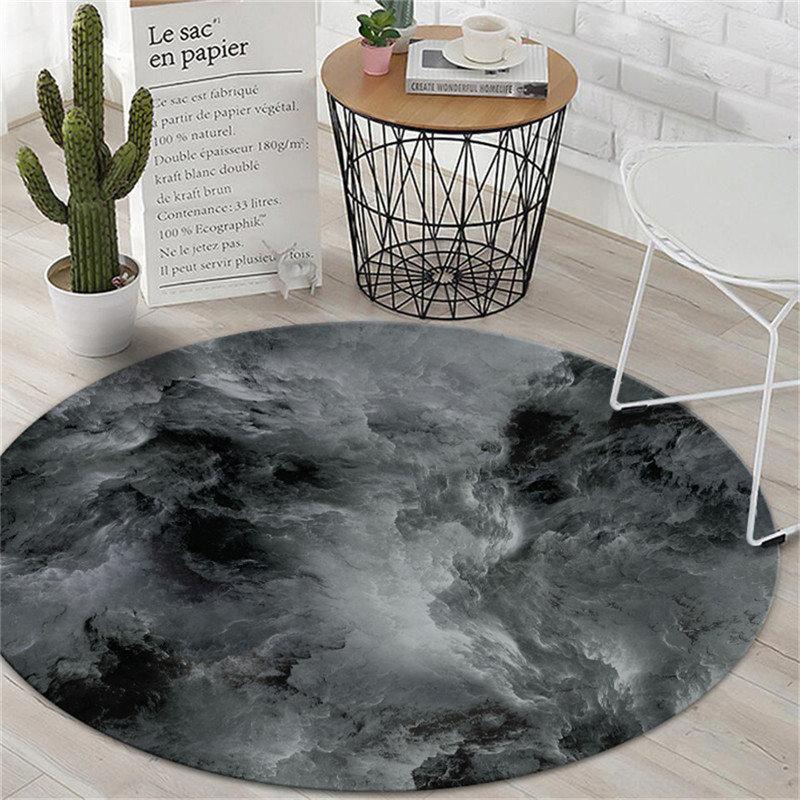 Children's Room Coffee Table Carpet Living Room Chair Cushion Non-slip Abstract Colorful Cloud Cushion Round Carpet