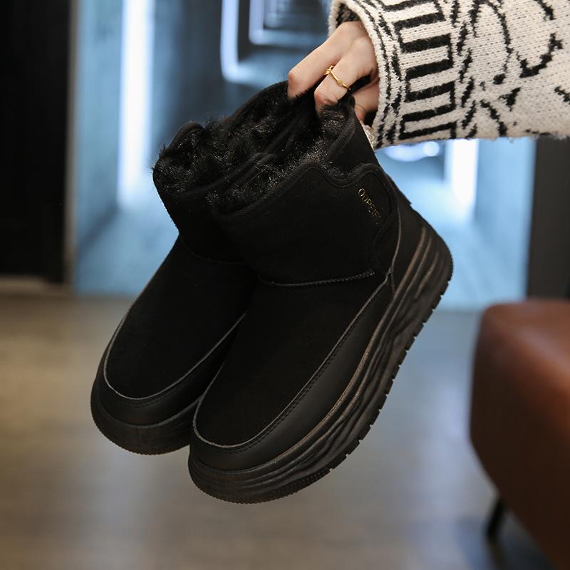 Snow Boots Women's Winter New Fashion Versatile Velvet Thickened Warm Martin Boots Cotton Shoes Casual Shoes