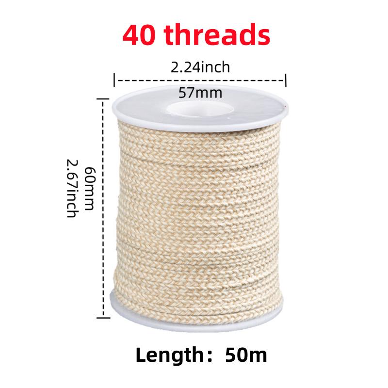 50/61 Meter Cotton Candle Wick 21-45 Thread Low Smoke ECO-friendly Wicks DIY Whole Roll Roller Degreased Cotton Candle Wick