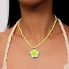 5Pcs Bohemia Bead Choker Colorful Pendant Necklace Fashion Plumeria Necklace  Daily Wear