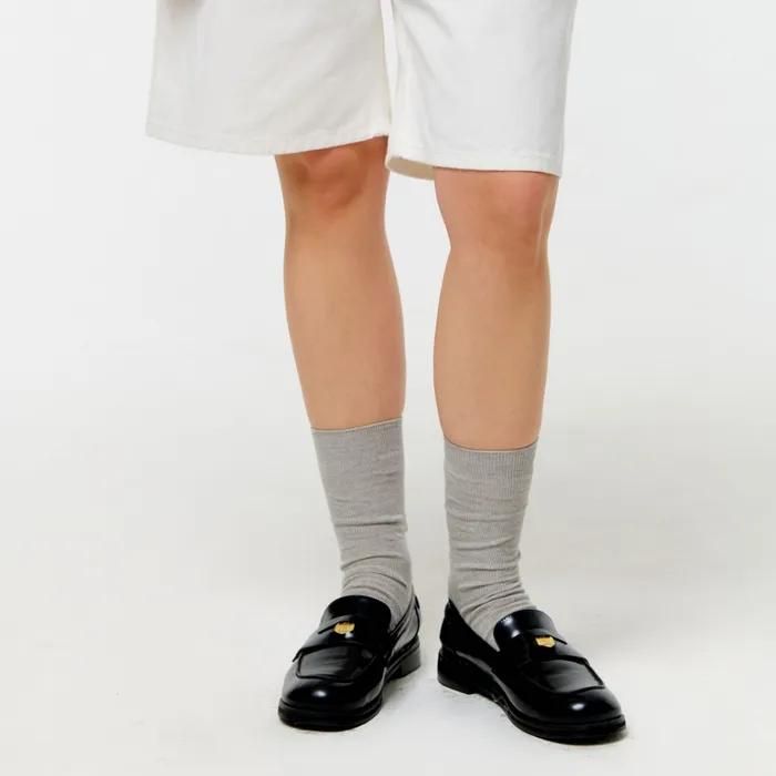 Basic Cursive Logo Socks - Melange Grey