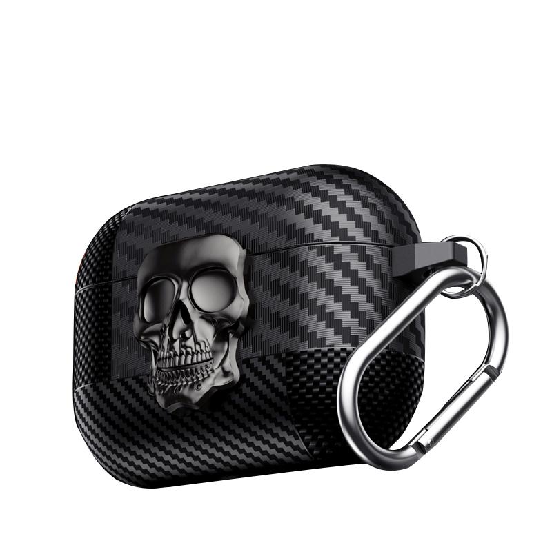 Suit Thug Skull Series Magnetic Headphone Case for Airpods Pro 3 2 1 & Airpods 4 with Hook - Durable Protective Cover