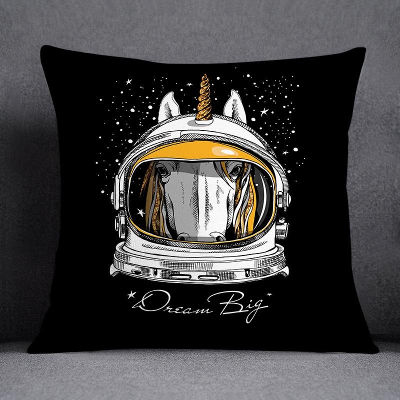 Astronaut Collection Pattern Decorative Pillowcase, Square Pillowcase, Home Office Decor