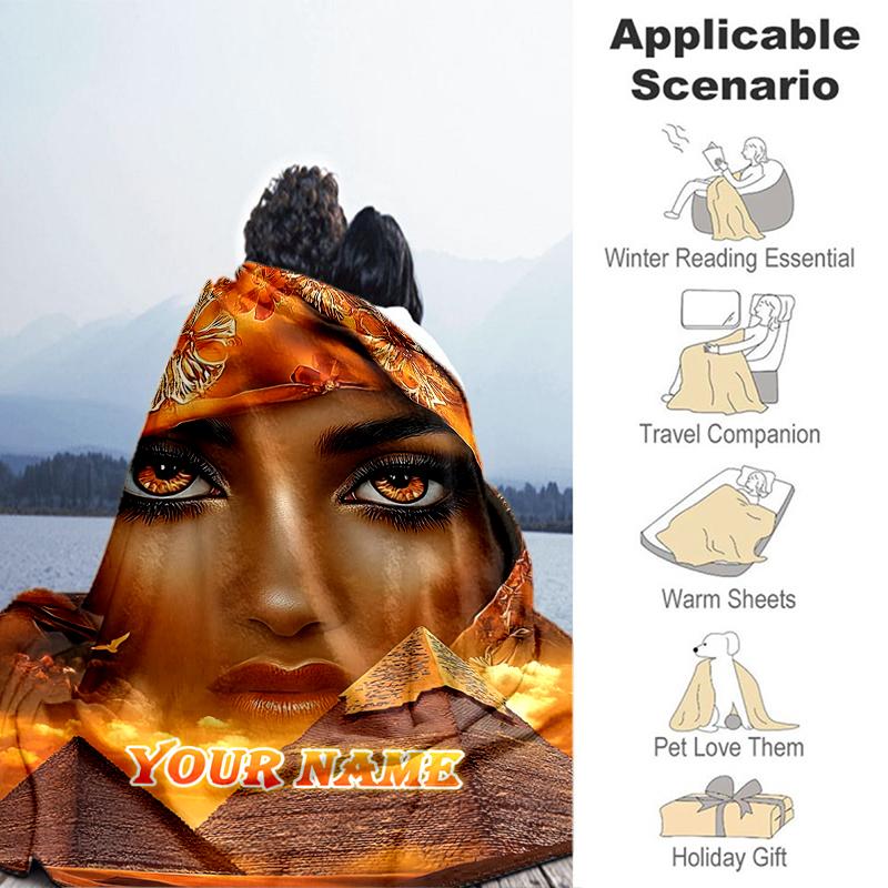1PC Custom Name "Golden Desert Dreams" flannel blanket versatile,all-season throw suitable for the living room,bedroom,camping,travel,and gift
