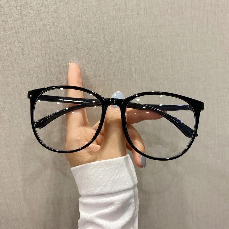 Anti Blue Light Women Men Computer Myopia Glasses Vintage Minus Eyeglasses Finished Prescription Near-Sight 0 To -6.0 Eyewear