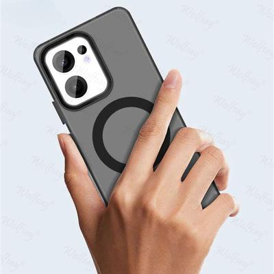 Custodia Trasparente per Telefono per Oppo Reno13 F Custodia per Oppo Reno 13F Adsorbimento Magnetico Ricarica Wireless Cover per Oppo Reno 13F Custodia