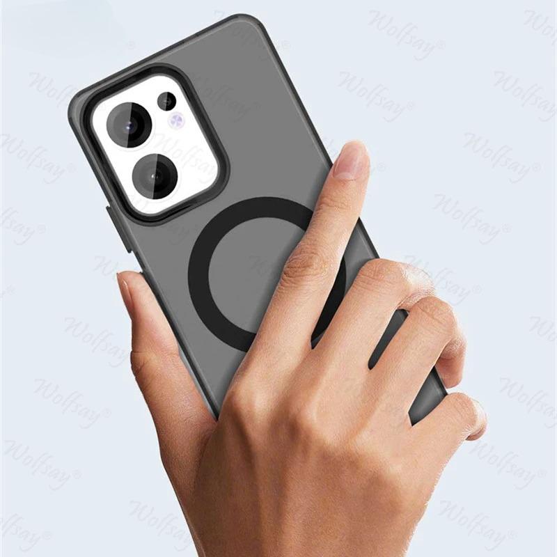 Transparent Phone Case For Oppo Reno13 F Case For Oppo Reno 13F Magnetic Adsorption Wireless Charge Cover For Oppo Reno 13F Case