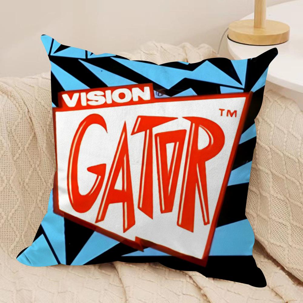 VVision GGATOR Cushion Cover Short plush Doublesided Print Square Throw Pillow Covers Sofa Home Cushion Decor