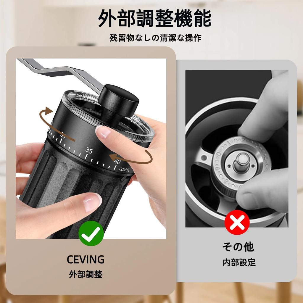 Mini Manual Coffee Grinder with 40 Adjustable Levels, Portable Handheld Coffee Bean Mill, 30g Capacity, Conical Burr Coffee Grinder with Crank for