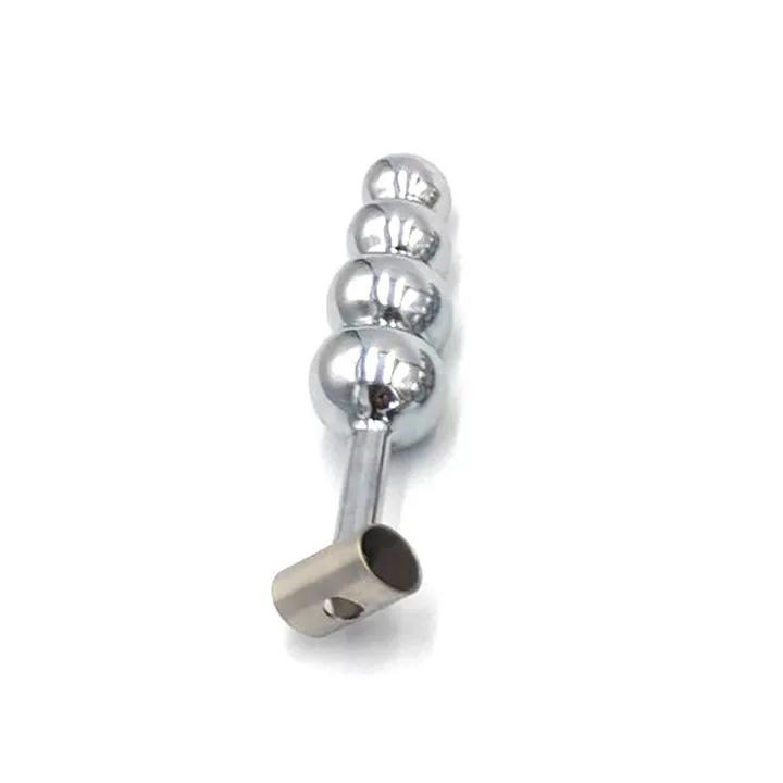 Male Chastity Belt Stainless Steel Chastity Cage with Removable Anal Bead Plug Thigh Ring Metal Bra Slave Penis Restraint Device