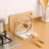 Rustproof Pan Pot Lid Holder Iron Shovel Spoon Rest Multifunctional Cutting Board Stand  Countertop