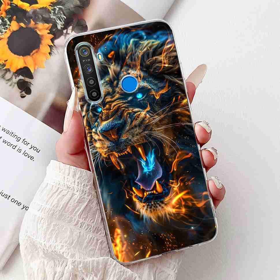 For Realme 5 RMX1911 6.5" Case Fashion Colorful Flower Soft Silicone TPU Cover For Oppo Realme5 RMX1919 Butterfly Bumper Shell