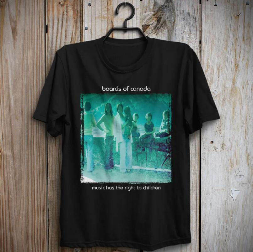 Vtg Music Has Right to Children Boards of Canada Cotton Black Shirt JU976 XXL