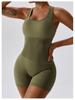 European & American High-Elastic Seamless One-Piece Yoga Jumpsuit 6949 - Slimming & Stylish with Open Back Design for Women.